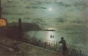 Atkinson Grimshaw Scarborough from Seats near the Grand Hotel oil painting artist